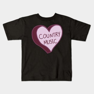 Country Music Purple Heart Kids T-Shirt